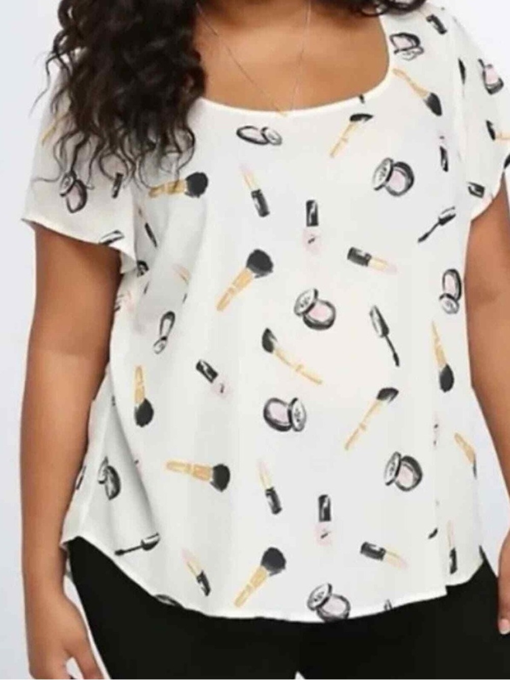 Torrid Rare Makeup Print Short Sleeve Scoop Neck Top Blouse Plus Size 5X
